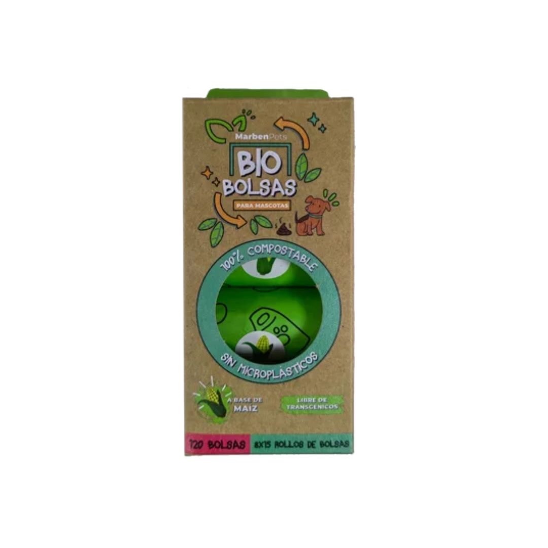 MARBEN PETS BIO BOLSAS 8 ROLLOS / 120 BOLSAS