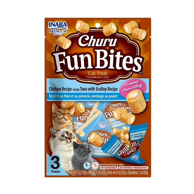 CHURU GATO FUN BITES POLLO, ATÚN Y OSTIÓN 3 UN