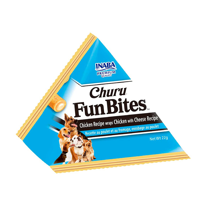 CHURU PERRO FUN BITES SABOR POLLO Y QUESO 6 UNIT