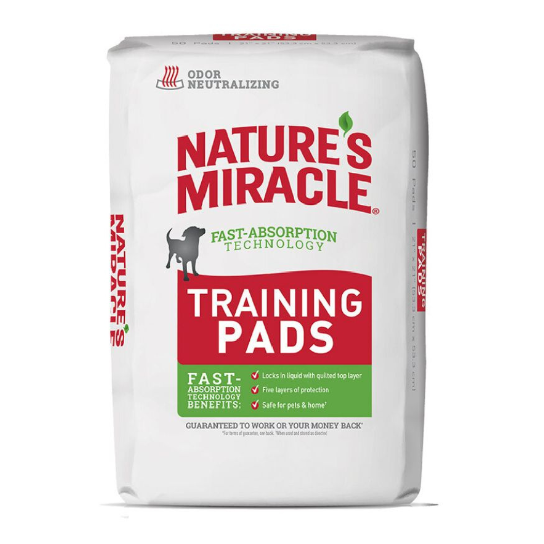 NATURES MIRACLE TRAINING PADS, 14 UN / 53.3 x 53.3 CM