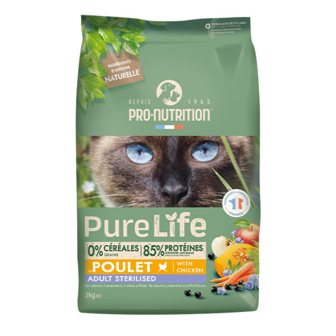 PRO-NUTRITION GATO PURE LIFE FOR CATS ADULT STERILISED POLLO