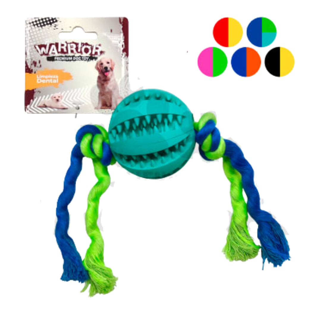WARRIOR PERRO BOLA CON DIENTES CUERDA
