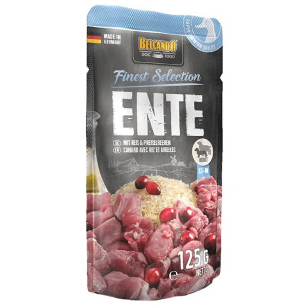 BELCANDO PERRO PATO CON ARROZ Y ARANDANO SOBRE UNIDAD