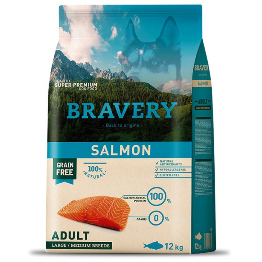 BRAVERY PERRO SALMON ADULT LARGE/MEDIUM BREED