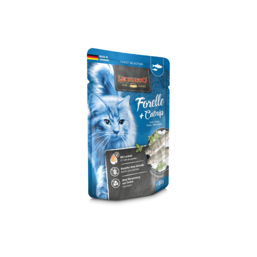 LEONARDO GATO TRUCHA Y CATNIP SOBRE UNIDAD 85 GR