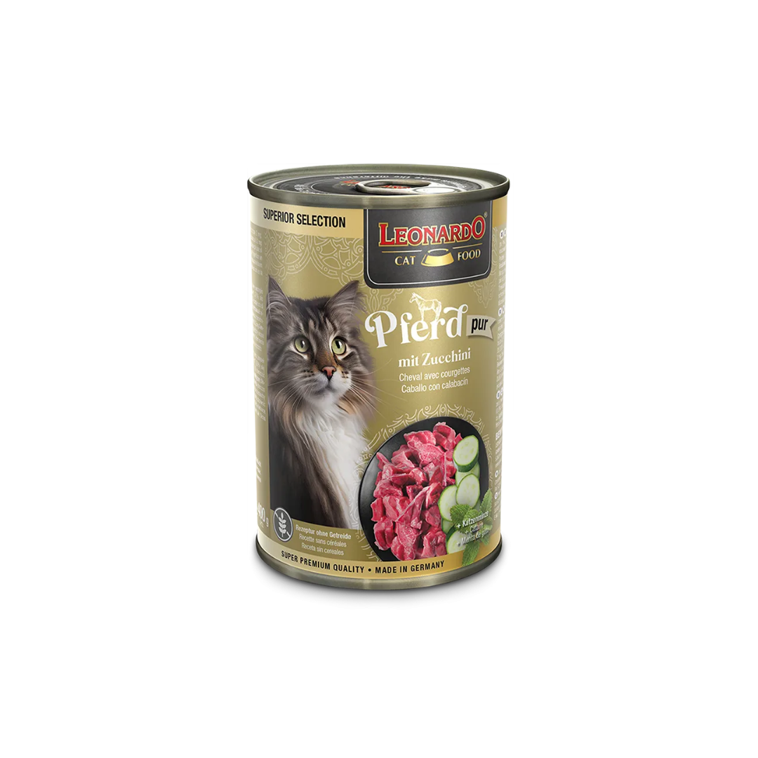 LEONARDO GATO SUPERIOR SELECTION LATA CABALLO CALABACÍN 400GR