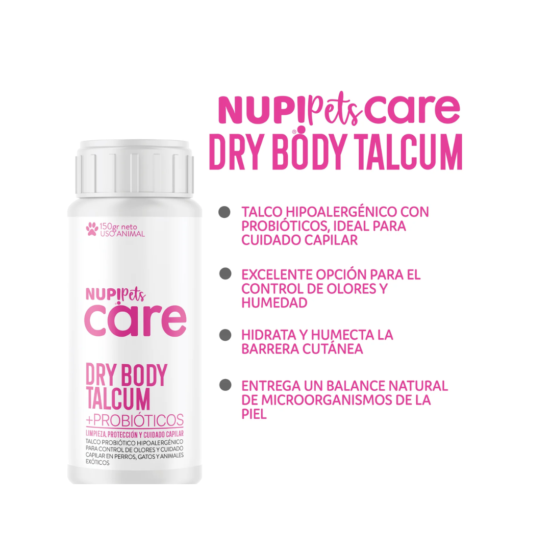 NUP! PETS CARE DRY BODY TALCUM PROBIÓTICO