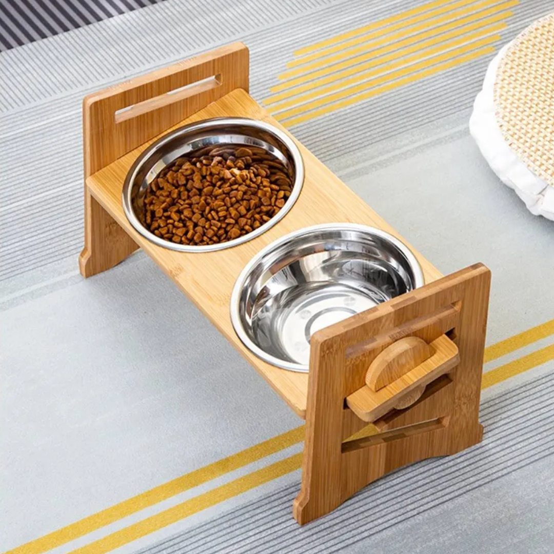 2 en 1 COMEDERO BEBEDERO AJUSTABLE PARA MASCOTAS