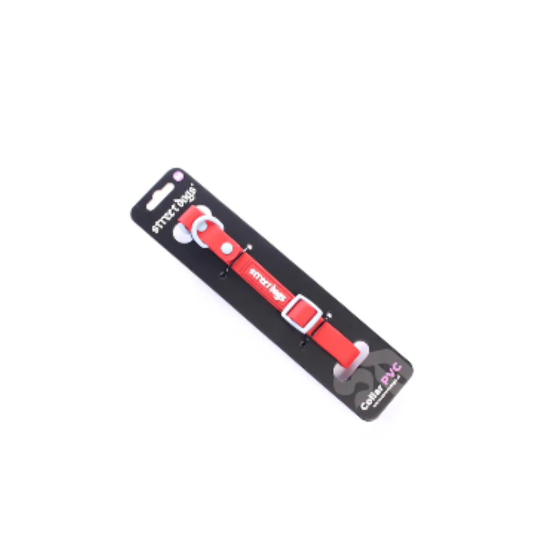 STREET DOGS COLLAR PVC RED