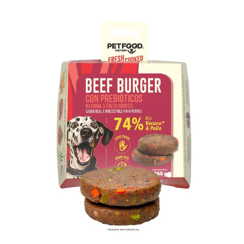 PETFOOD PERRO HAMBURGUESA VACUNO 260 GR