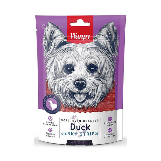 WANPY SNACK JERKY STRIPS DOG DUCK 100 GR