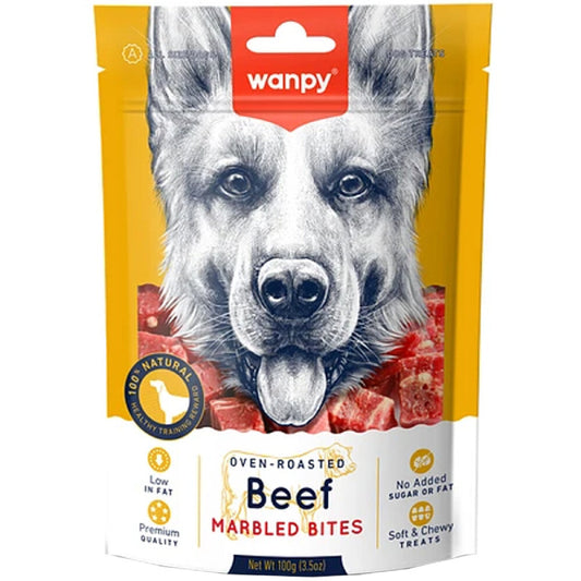 WANPY SNACK JERKY DOG MARBLED BEEF 100 GR