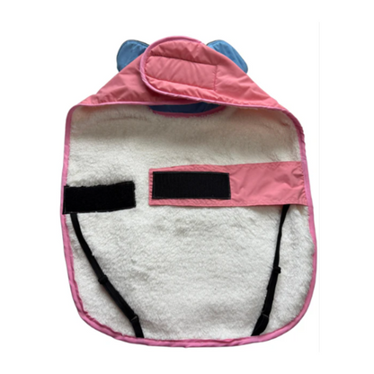 BYSIMONA PARKA PERRO IMPERMEABLE Y TÉRMICA ROSADO/CELESTE