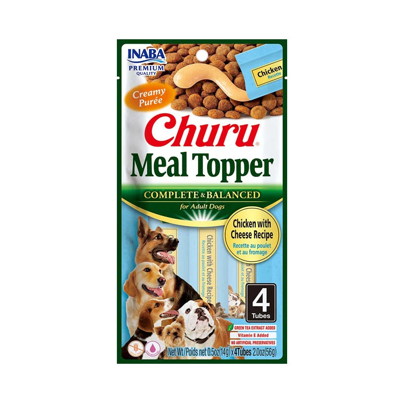 CHURU PERRO MEAL TOPPER SABOR POLLO Y QUESO 4 UNIT