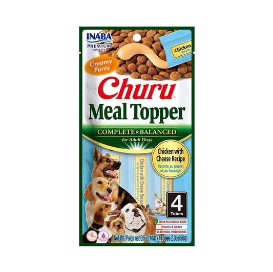 CHURU PERRO MEAL TOPPER SABOR POLLO Y QUESO 4 UNIT