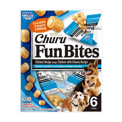 CHURU PERRO FUN BITES SABOR POLLO Y QUESO 6 UNIT