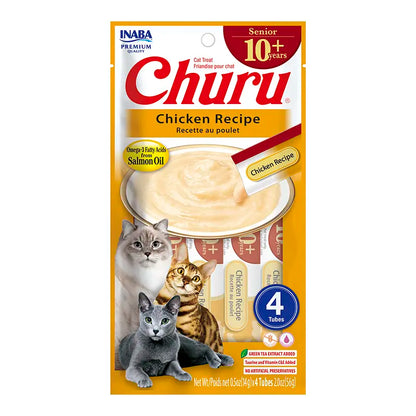 CHURU GATO SENIOR 10+ SABOR POLLO 4 UNIT