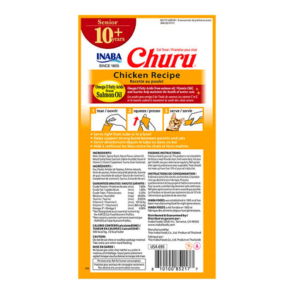 CHURU GATO SENIOR 10+ SABOR POLLO 4 UNIT