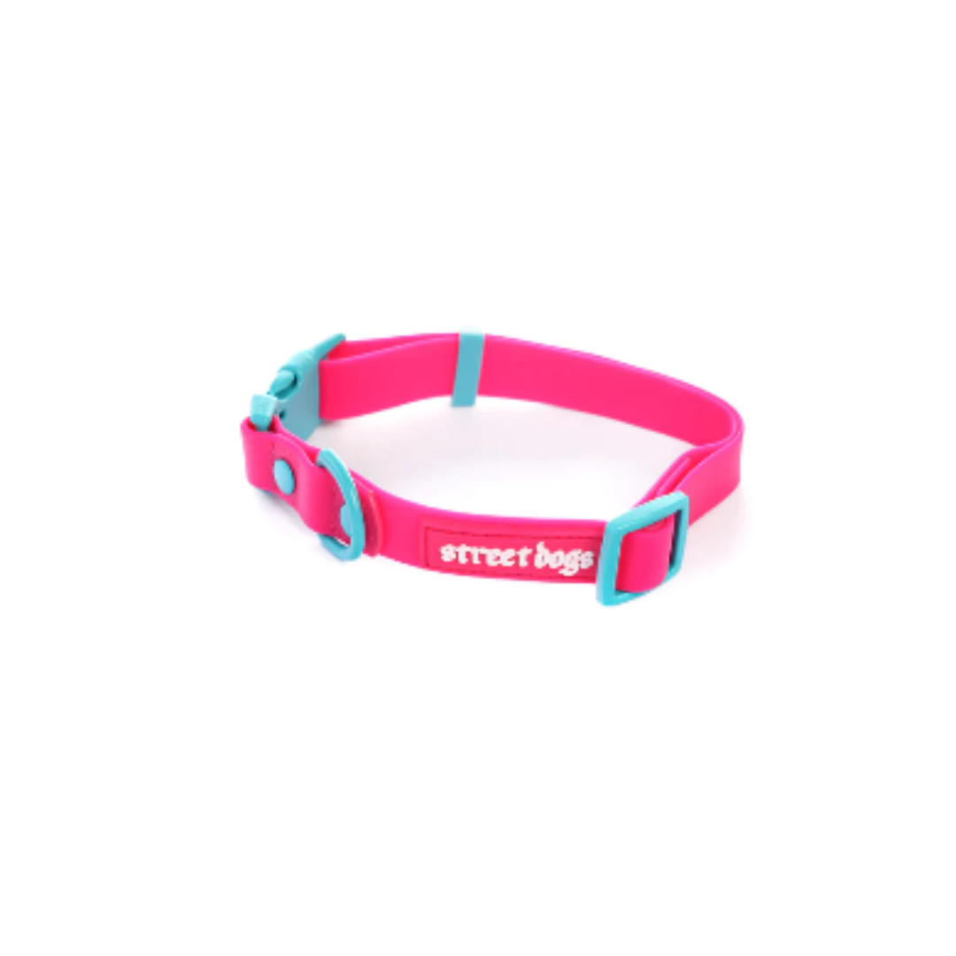 STREET DOGS COLLAR PVC PINK
