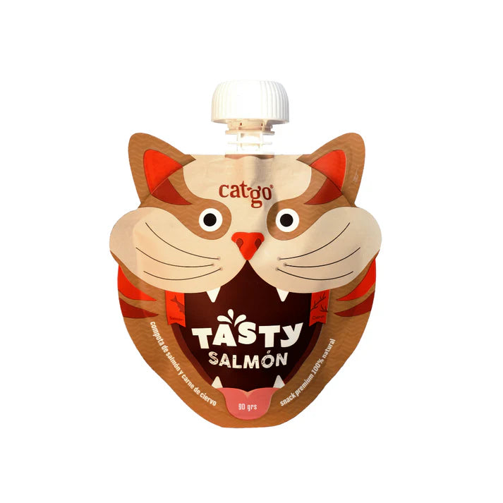 CATGO GATO COMPOTA TASTY SABOR SALMÓN 90GR