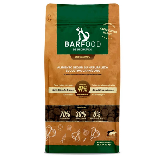 BARFOOD PERRO DESHIDRATADO PAVO