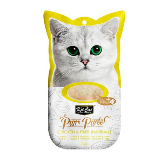 KIT CAT GATO SNACK CHICKEN & FIBER (HAIRBALL) (4X15G)