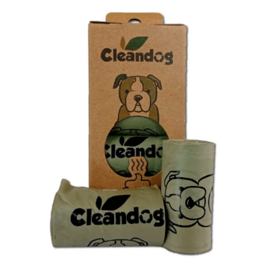 CLEANDOG 100% BIODEGRADABLE BAGS - 8 Rollos / 120 Bolsas