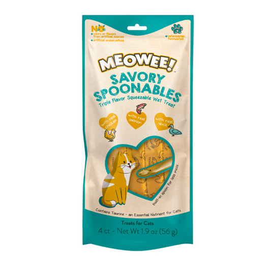 MEOWEE SPOON CHICKEN, SALMON AND DUCK, 4TB, 56GR