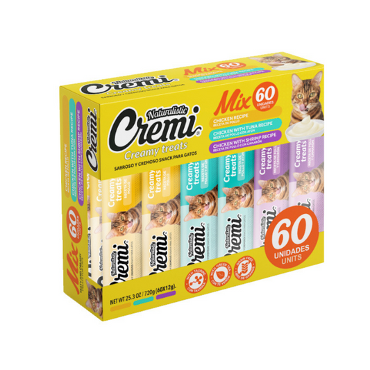 NATURALISTIC GATO CREMI BOX CHICKEN FOOD MIX, 60 SACHET