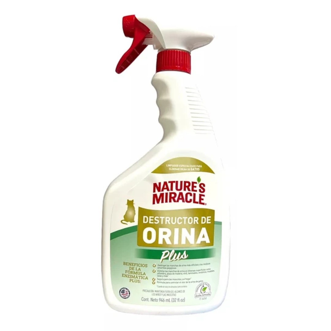 NATURES MIRACLE DESTRUCTOR DE ORINA PERRO PLUS, 946 ML