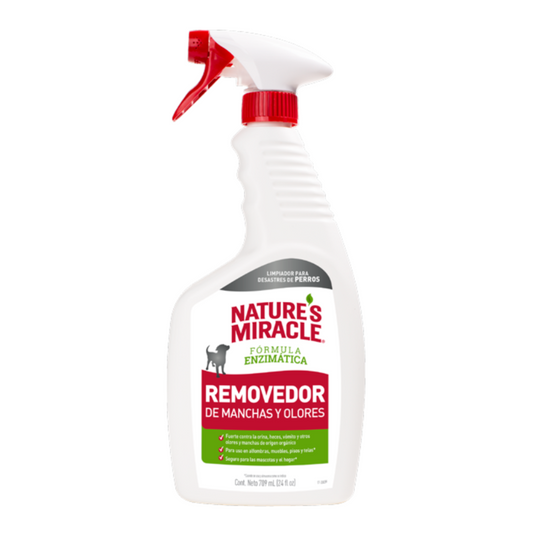NATURES MIRACLE REMOVEDOR DE MANCHAS Y OLORES PERRO, 709 ML