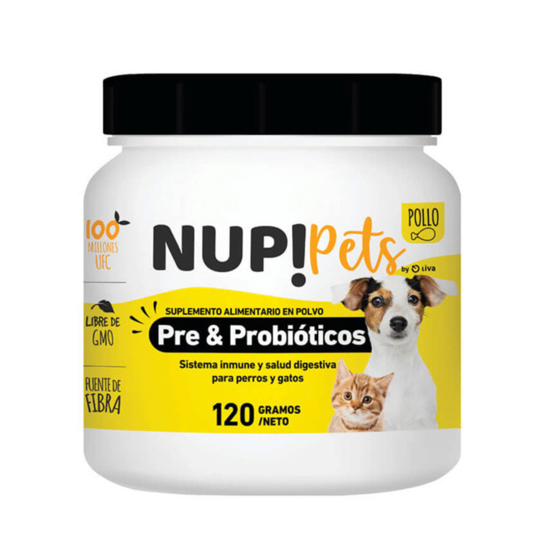 NUP! PRE Y PROBIOTICOS SABOR POLLO PERROS Y GATOS