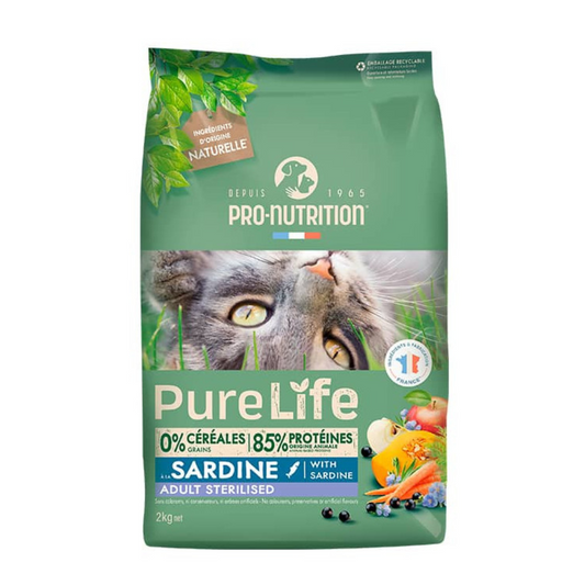 PRO-NUTRITION GATO PURE LIFE FOR CATS ADULT STERILISED WITH SARDINE