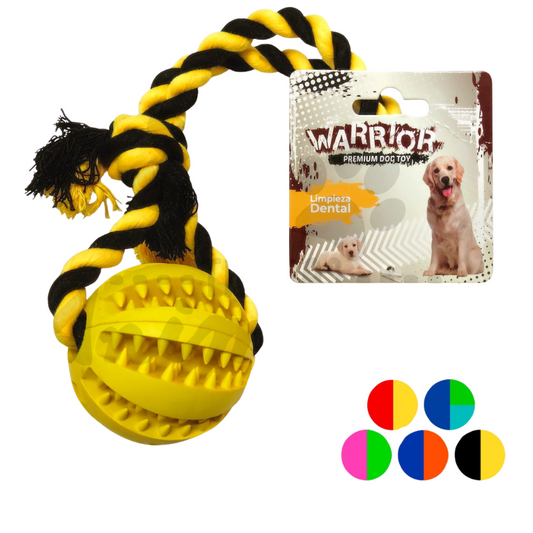 WARRIOR PERRO BOLA CON DIENTES CUERDA