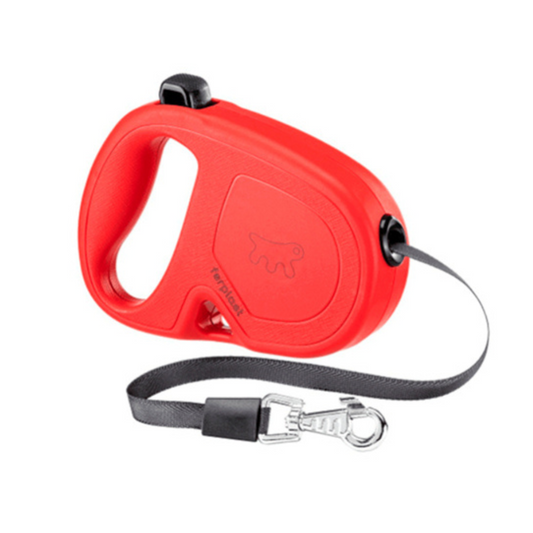 FERPLAST FLIPPY ONE, CORREA RETRACTIL EN CINTA, 5 mt, M, ROJO