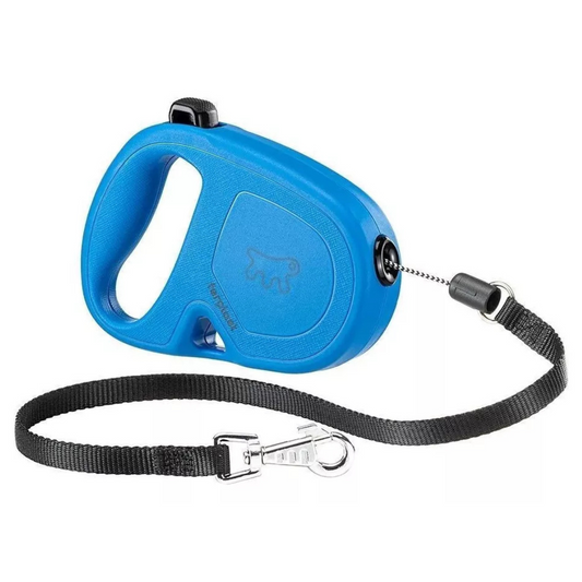 FERPLAST FLIPPY ONE, CORREA RETRACTIL EN CINTA, 4 mt, S, AZUL