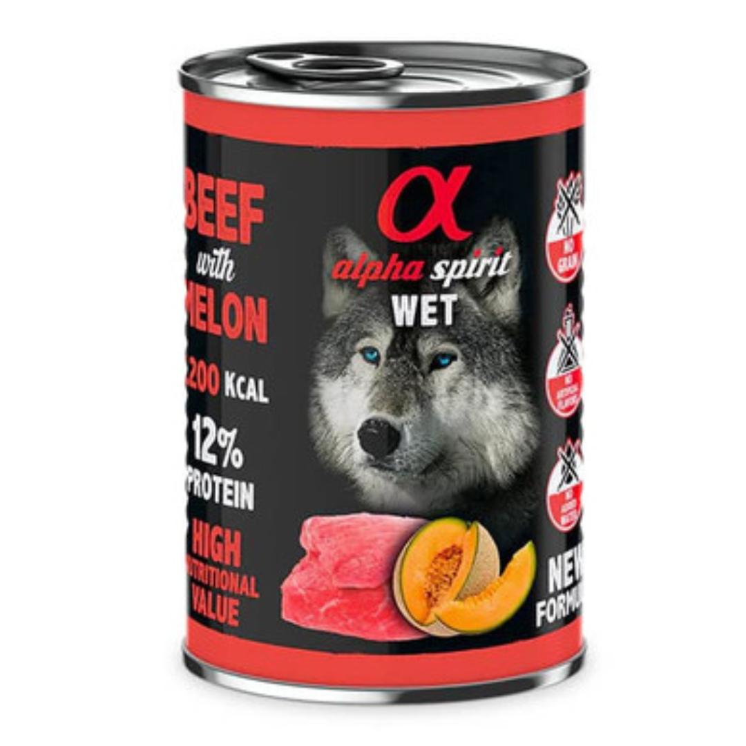 ALPHA SPIRIT PERRO ALIMENTO HUMEDO DE TERNERA CON MELÓN
