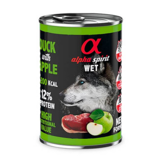 ALPHA SPIRIT PERRO ALIMENTO HÚMEDO PATO CON MANZANA VERDE