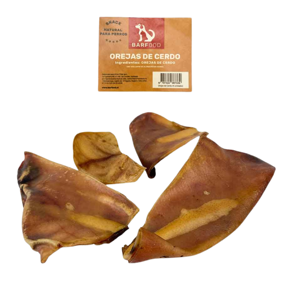 BARFOOD PERRO OREJAS DE CERDO 4 UNIDADES