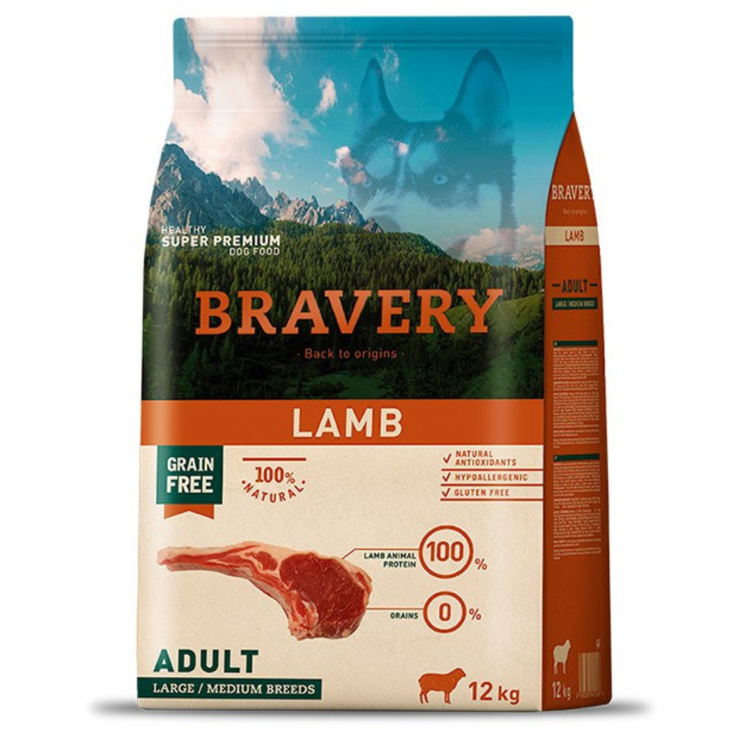 BRAVERY PERRO LAMB ADULT LARGE/MEDIUM BREED