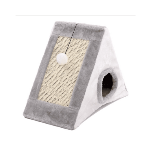 MARBEN PETS GATO RASCADOR PIRAMIDE CON CASITA INTERIOR 55x27x50 CM (KFS-04)