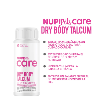 NUP! PETS CARE DRY BODY TALCUM PROBIÓTICO