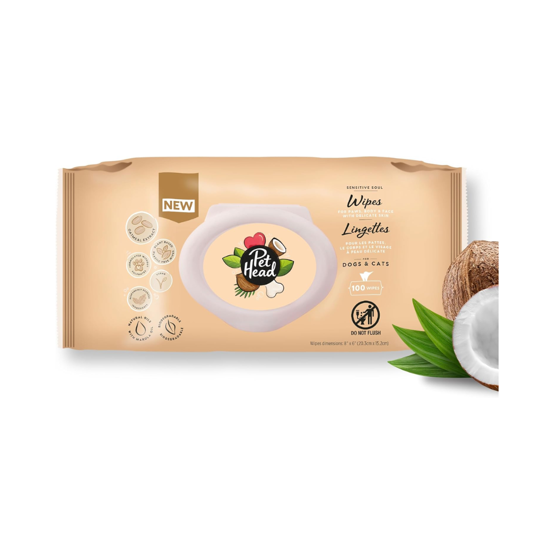PET HEAD SENSITIVE SOUL TOALLITAS HÚMEDAS 100 UNID