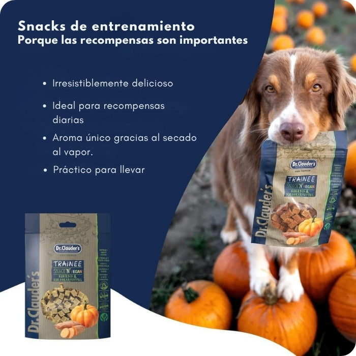DR. CLAUDER´S PERRO Y GATO TRAINEE SNACK VEGAN PUMPKIN + SWEET POTATO