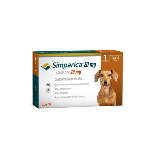 SIMPÁRICA ANTIPARASITARIO 20 MG CAJA 1 TABLETA