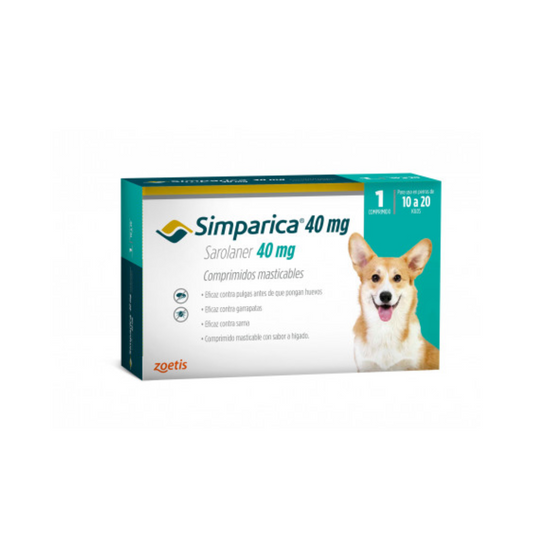 SIMPÁRICA ANTIPARASITARIO 40 MG CAJA 1 TABLETA