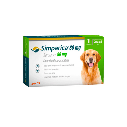 SIMPÁRICA ANTIPARASITARIO 80 MG CAJA 1 TABLETA