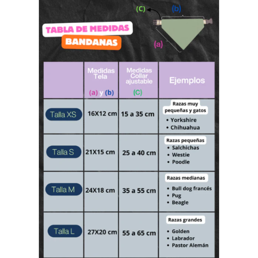 BYSIMONA BANDANA NARANJA/ROSADO PERRO TALLA S