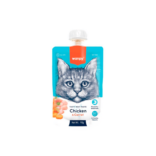 WANPY TASTY MEAT PASTE CAT CHICKEN & CARROT 90 GR