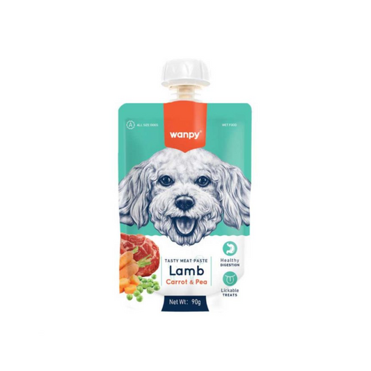 WANPY TASTY MEAT PASTE DOG LAMB, CARROT & PEA 90 GR